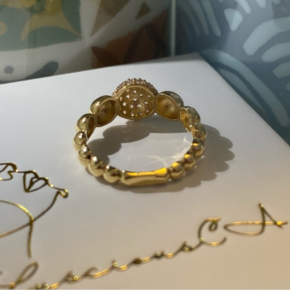 18K Real Gold Bubble Ring with Stone - Picture 11 of 16